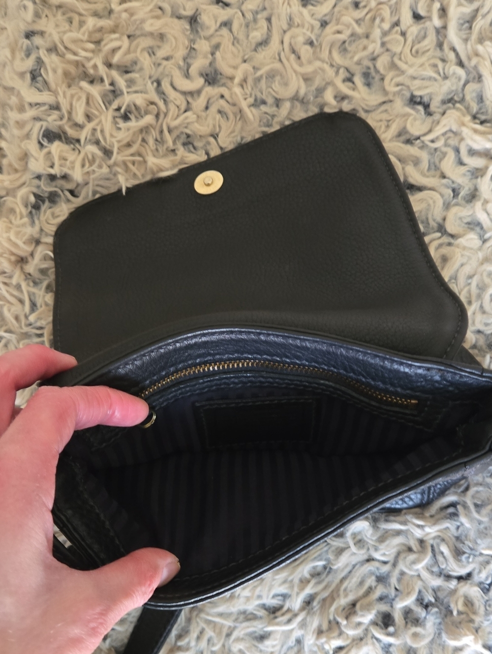 Coach Full-grain Leather Black Mini Crossbody Bag. Made In The USA. - Picture 7 of 11